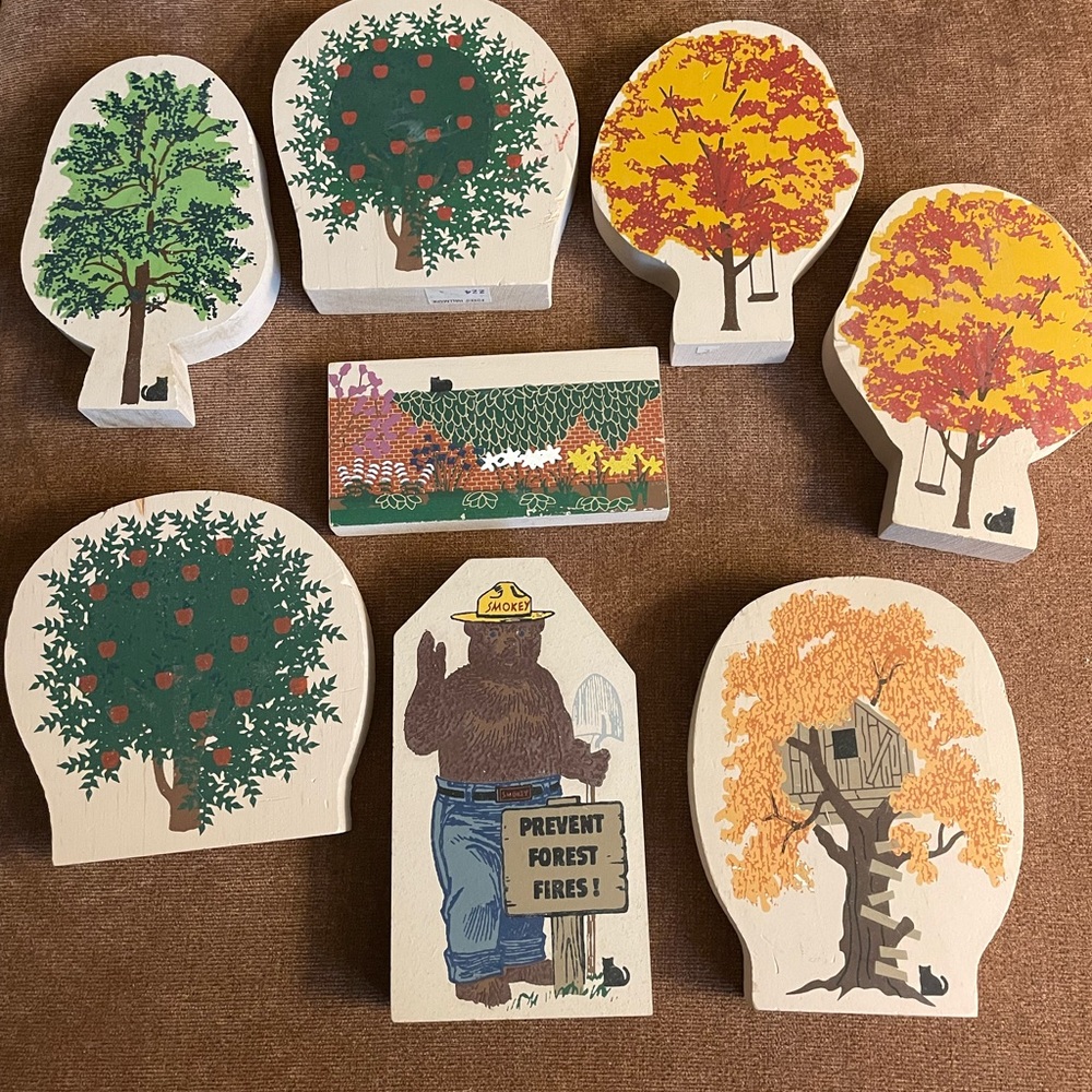 Smokey The Bear Collectible Eight Wooden Play Props.